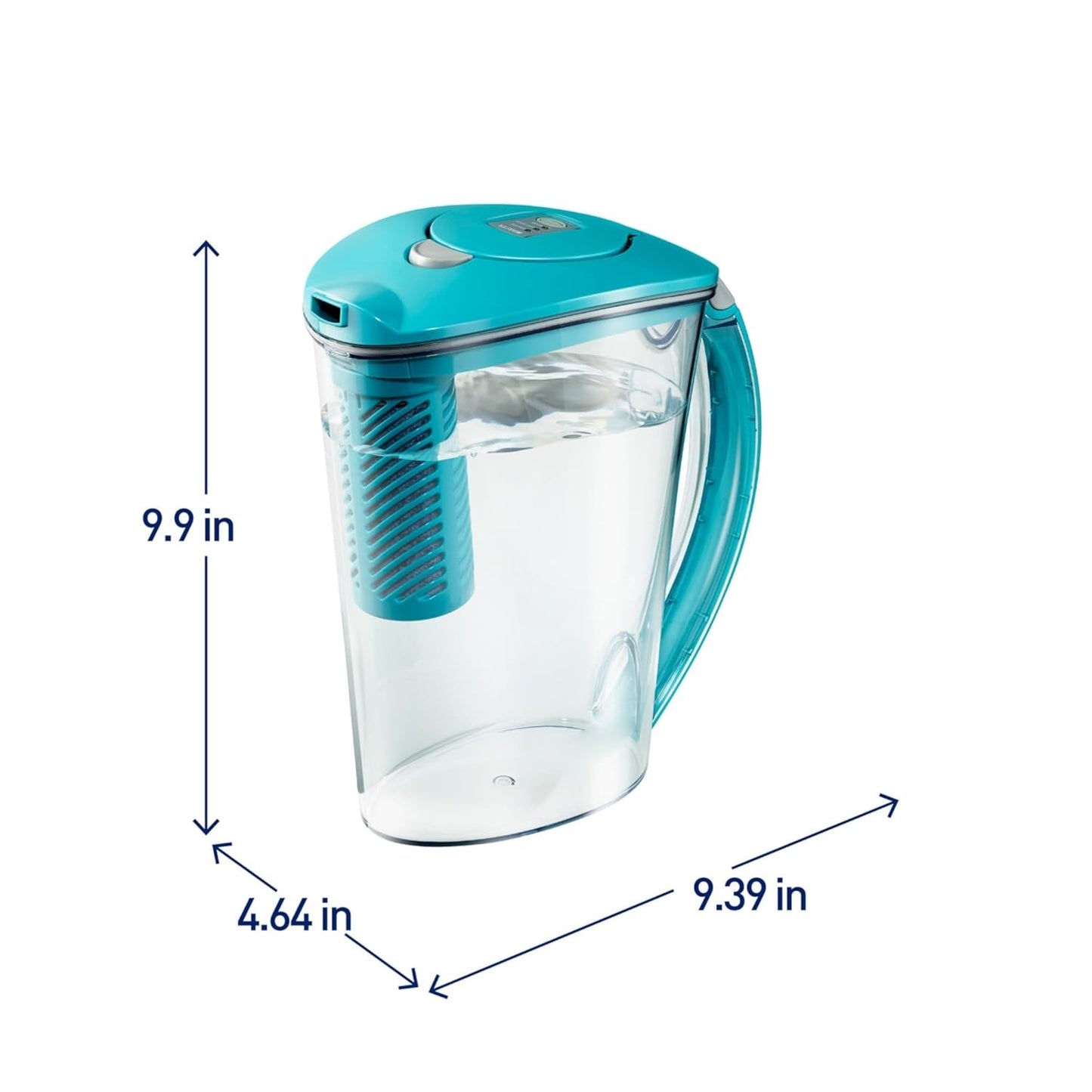 Filter as You Pour 10-Cup Blue Plastic Water Filter Pitcher