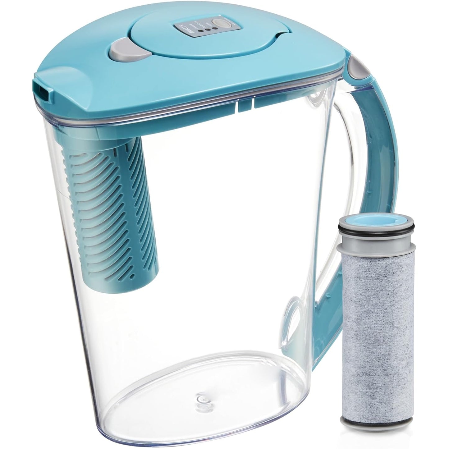 Filter as You Pour 10-Cup Blue Plastic Water Filter Pitcher